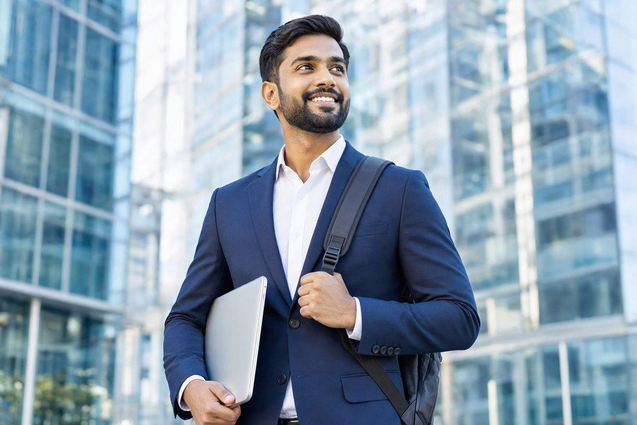 Confident professional ready for the next opportunity