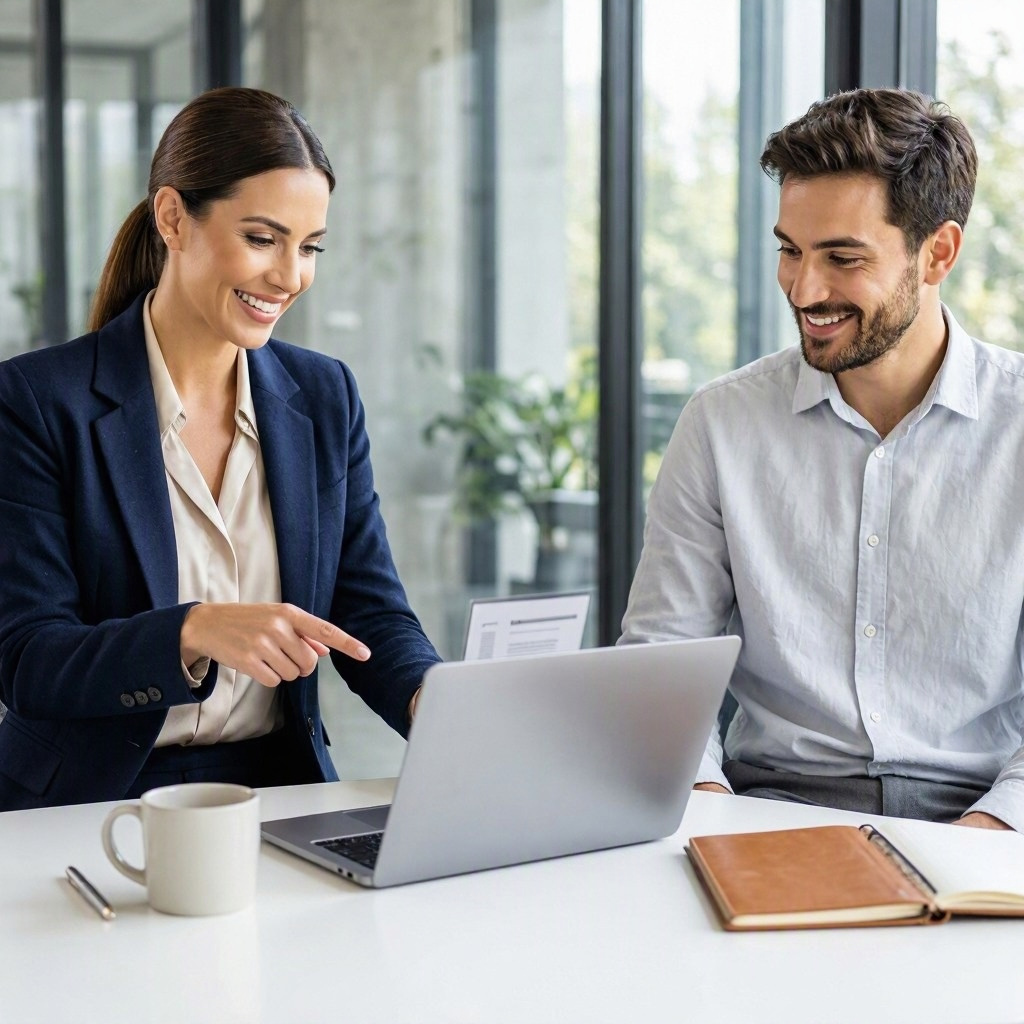 Career consultant reviewing a resume with a client